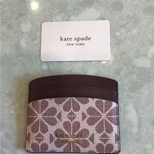 KATE SPADE SPADE FLOWER COATED CANVAS CARDHOLDER WALLET ID CARD CASE